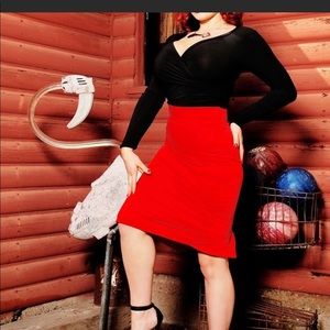 3x pinup girl clothing  red pencil skirt. Nwt